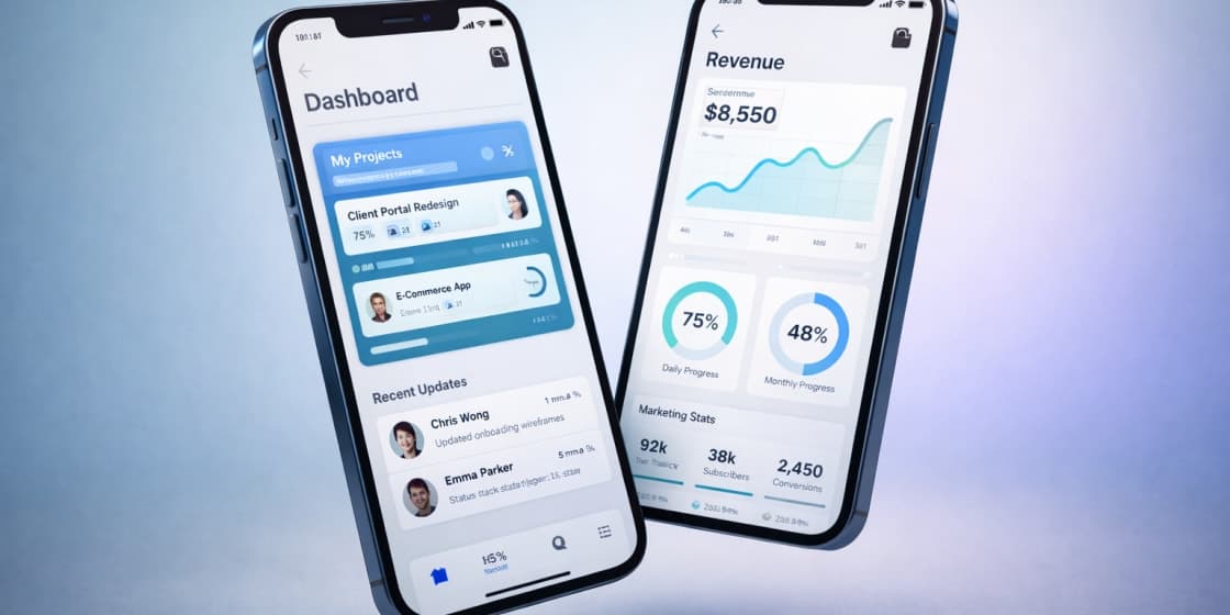 Captura de una app móvil en desarrollo