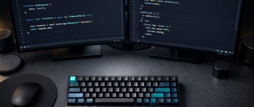 Código y editor mostrando desarrollo frontend